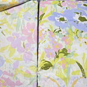 Vintage SEARS ROEBUCK Meadow Song Perma Press Percale Sheet Set Full Floral USA